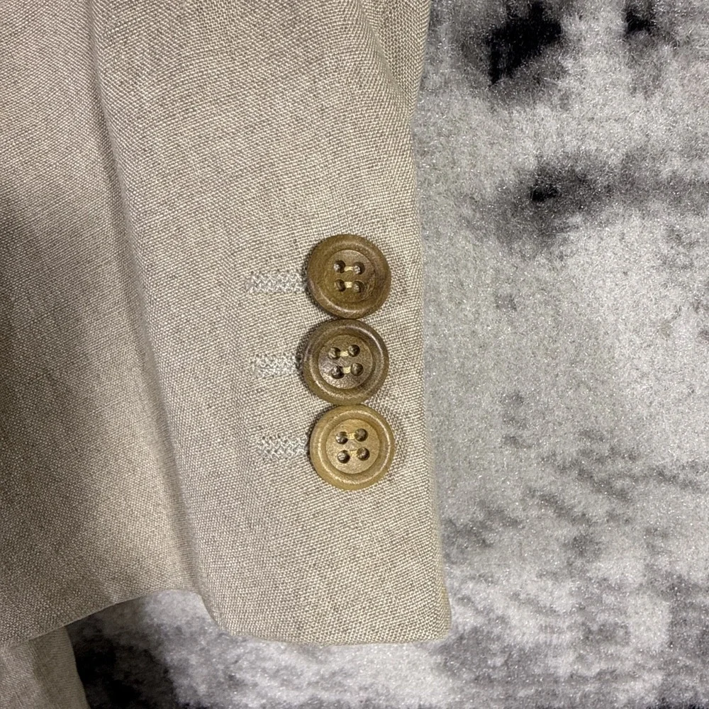 Hugo Boss Jacket Mens Size 42 Chest 100% Solbiati Linen Sand Double Breasted